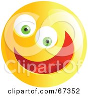 Poster, Art Print Of Ecstatic Yellow Emoticon Face - Version 2