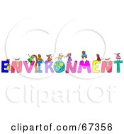 Poster, Art Print Of Children With Environment Text