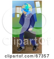 Poster, Art Print Of Global Businessman Carrying A Briefcase