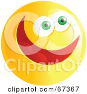 Poster, Art Print Of Ecstatic Yellow Emoticon Face - Version 4