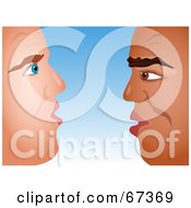 Royalty Free RF Clipart Illustration Of Two Men Going Head To Head