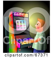 Poster, Art Print Of Boy Playing An Arcade Game