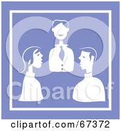 Poster, Art Print Of White Business Meeting On Purple