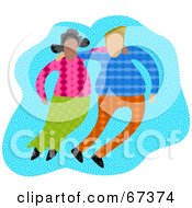 Royalty Free RF Clipart Illustration Of A Diverse Couple With Their Arms Around Each Other