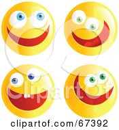 Poster, Art Print Of Digital Collage Of Ecstatic Yellow Emoticon Faces