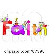 Poster, Art Print Of Children With Faith Text