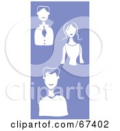 Poster, Art Print Of White Group Of Men And Women On Purple