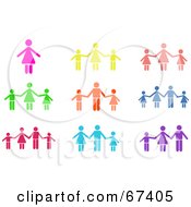 Royalty Free RF Clipart Illustration Of A Digital Collage Of Colorful Family Icons Version 1