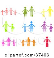Royalty Free RF Clipart Illustration Of A Digital Collage Of Colorful Family Icons Version 2