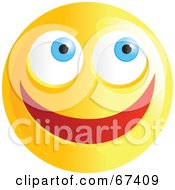 Poster, Art Print Of Ecstatic Yellow Emoticon Face - Version 1
