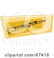 Royalty Free RF Clipart Illustration Of An Orange Clarinet Music Instrument