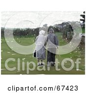 Royalty Free RF Clipart Illustration Of A Strolling Elderly Couple by Prawny