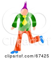 Royalty Free RF Clipart Illustration Of A Badly Dressed Man Walking