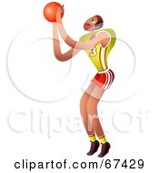 Poster, Art Print Of Jumping Basketball Player Aiming For The Hoop