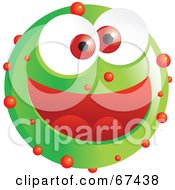 Poster, Art Print Of Speckled Green Emoticon Face
