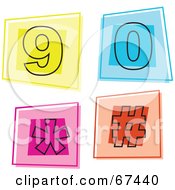 Poster, Art Print Of Digital Collage Of Square Number Icons 9 Through 0