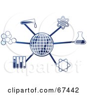 Poster, Art Print Of Blue Molecule Science Globe