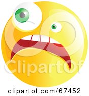 Royalty Free RF Clipart Illustration Of A Yellow Nervous Emoticon Face Version 4