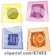 Royalty Free RF Clipart Illustration Of A Digital Collage Of Colorful Athletic Squares
