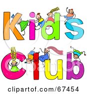 Royalty Free RF Clipart Illustration Of Children With KIDS CLUB Text