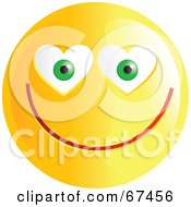 Poster, Art Print Of Amorous Yellow Emoticon Face - Version 3