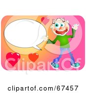 Royalty Free RF Clipart Illustration Of A Happy Man With A Text Balloon And Hearts