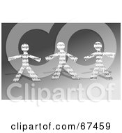Royalty Free RF Clipart Illustration Of A Paper People Family Holding Hands Version 3