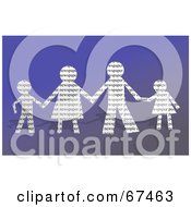 Royalty Free RF Clipart Illustration Of A Paper People Family Holding Hands Version 2