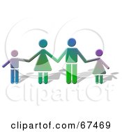 Royalty Free RF Clipart Illustration Of A Gradient Family Of Four Holding Hands