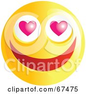 Poster, Art Print Of Amorous Yellow Emoticon Face - Version 1
