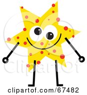 Royalty Free RF Clipart Illustration Of A Spotted Goofy Yellow Star