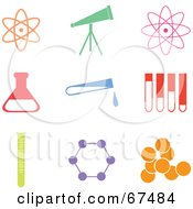 Poster, Art Print Of Digital Collage Of Colorful Science Icons