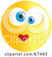 Poster, Art Print Of Amorous Yellow Emoticon Face - Version 4