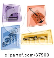 Royalty Free RF Clipart Illustration Of A Digital Collage Of Colorful Music Squares