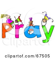 Poster, Art Print Of Children With Pray Text