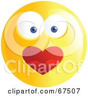 Poster, Art Print Of Amorous Yellow Emoticon Face - Version 2