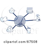 Poster, Art Print Of Blue Molecule Party Globe