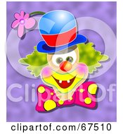 Royalty Free RF Clipart Illustration Of A Jolly Clown On Purple