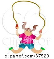 Royalty Free RF Clipart Illustration Of A Little Girl Jumping Rope by Prawny