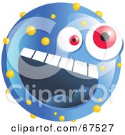Poster, Art Print Of Speckled Blue Emoticon Face