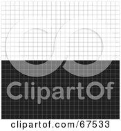 Royalty Free RF Clipart Illustration Of A Divided White And Black Background With Grid Lines