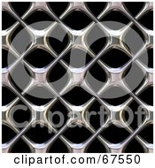 Background Of A Shiny Chrome Grille Texture On Black