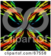 Poster, Art Print Of Pixelated Rainbow Vortex On Black