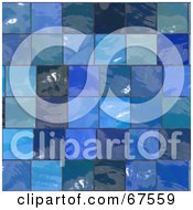 Poster, Art Print Of Background Of Shiny Blue Glass Tiles