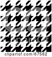 Poster, Art Print Of Large Weave Black And White Houndstooth Patterned Background
