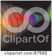 Royalty Free RF Clipart Illustration Of A Rainbow Wall Bouncing Back Off Of A Black Background