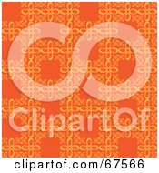 Royalty Free RF Clipart Illustration Of A Funky Orange Vintage Patterned Background