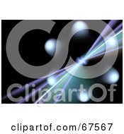 Royalty Free RF Clipart Illustration Of A Group Of Orbs In A Circle Around Light Lines On Black by Arena Creative