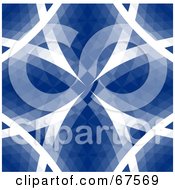 Royalty Free RF Clipart Illustration Of A Geometric Blue And White Kaleidoscope Pattern Background