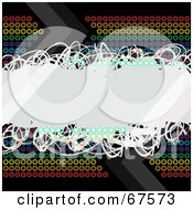 Poster, Art Print Of Rainbow Circle Background With A White Scribble Text Box On Black